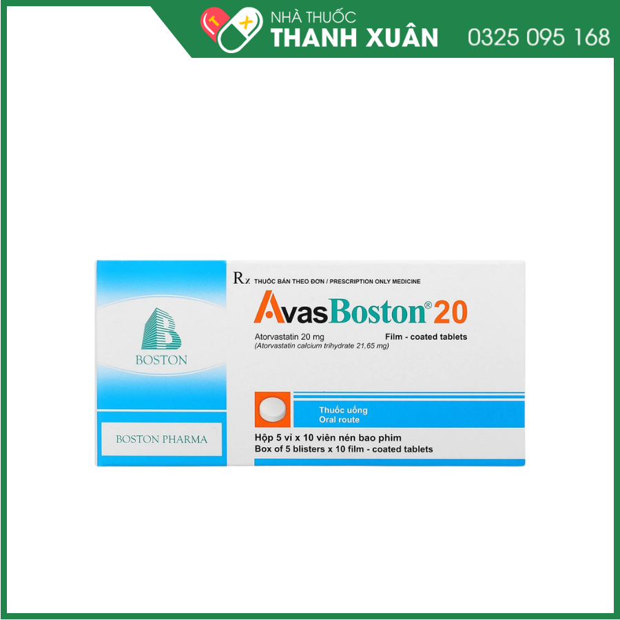 AvasBoston 20 điều trị rối loạn mỡ máu